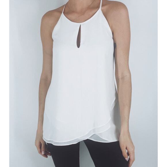 Catherine Maldandrino White Key Hole Sleeveless Top Size Xs - Picture 1 of 3